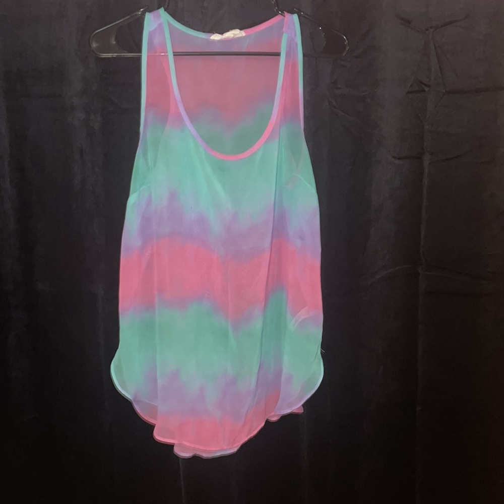 Sheer Tank Tunic Cotton Candy Colors